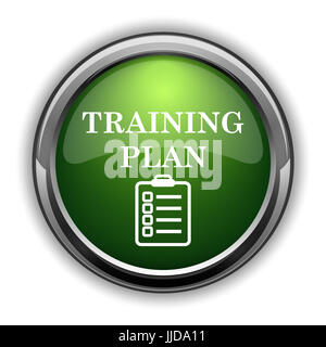 Training plan icon. Training plan website button on white background Stock Photo