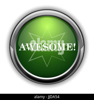 Awesome icon. Awesome website button on white background Stock Photo