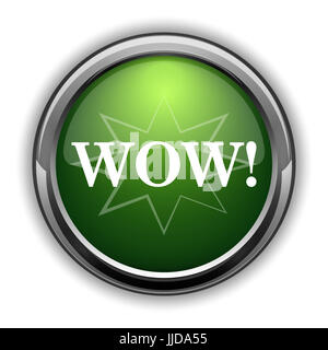 Wow icon. Wow website button on white background Stock Photo