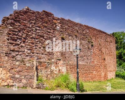 A section of Exeter's old city wall, near Exeter Quays. About 70% of the wall survives, and much of it is nearly 2000 years old. Stock Photo