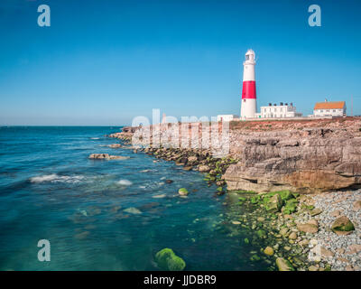 The lighthouse at Portland Bill, Dorset, England, UK. Long exposure. Stock Photo