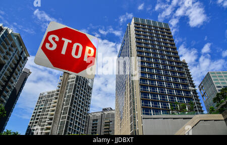 Singapore - Jun 14, 2017. Luxury apartments at downtown in Singapore. The estimated population of Singapore was 5,535,000 people in 2015. Stock Photo