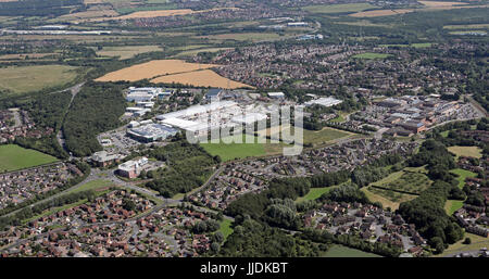 aerial view of Drakehouse Retail Park & Crystal Peaks, Sheffield, UK Stock Photo
