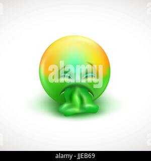 Sick emoticon with tongue out - vector illustration Stock Vector
