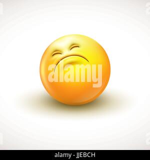 Cute curious emoticon, emoji - vector illustration Stock Vector