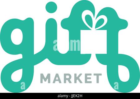 Gifts logo with box symbol Stock Vector