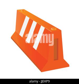 Flat 3d Isometric Plastic barrier, isometric for graphic template - 3D vector illustration. Stock Vector