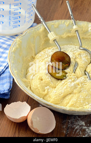 Plum cake baking preparation Stock Photo - Alamy