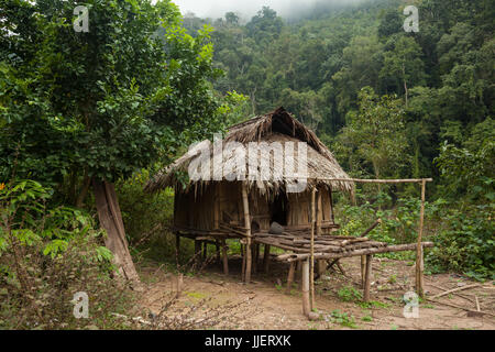 Traditional hut on stilts in sea at Kri Eco Resort Raja Ampat islands ...