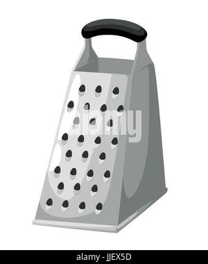 Grate set. Grated Cooking process vector illustration. Kitchenware and utensils isolated on white. Web site page and mobile app design vector element. Stock Vector