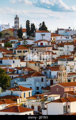 View of the old town on Skiathos island, Greece. Stock Photo