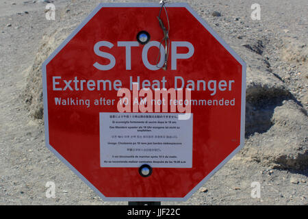"Stop Extreme Heat Danger" warning sign, Death Valley National Park ...