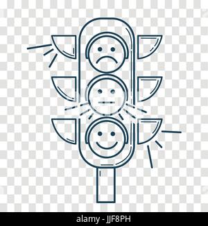 Icon, silhouette Traffic Light  in the linear style Stock Vector