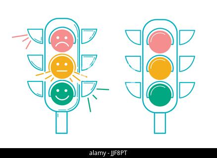 Icon Traffic Light  in the linear style Stock Vector