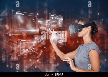 Digital composite of VR+flares interfaces Stock Photo