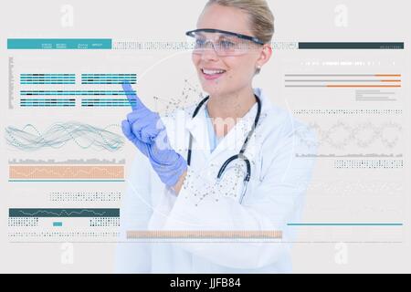 Digital composite of doctor interacting Stock Photo