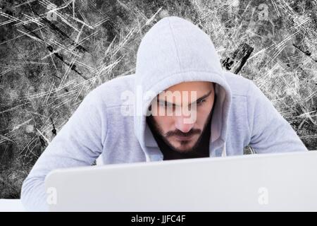 Digital composite of hacker Stock Photo