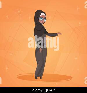 Arab Woman Cartoon Character In Traditional Clothes Muslim Female Stock Vector