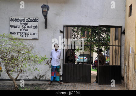 Entrance to court building, Galle Fort, Sri Lanka Stock Photo