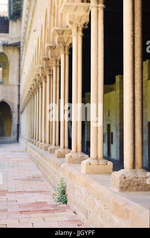 Courtyard of Pedralbes Monastery in Barcelona, Spain. Stock Photo