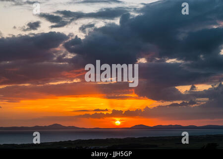 Sunset over the Lleyn Peninsula. Stock Photo