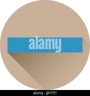 Blue minus icon in flat style with long shadow, isolated Stock Vector