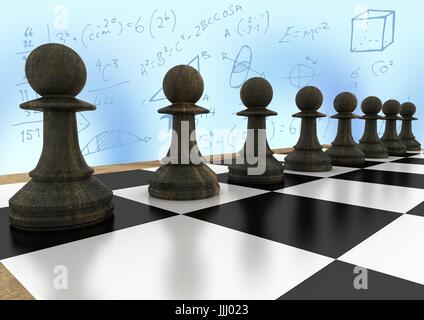 Chess Board - 3d, abstract, blue, chess, board