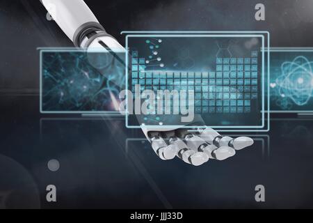 3D robot hand interacting with medical interfaces Stock Photo