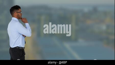 businessman in cityscape Stock Photo