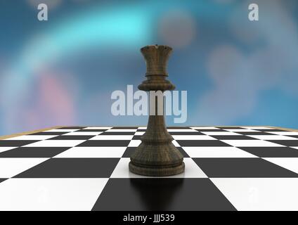 3D Chess piece against blue background with math doodles Stock Photo ...