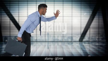 businessman running in cityscape Stock Photo