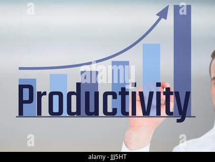 Productivity with bar graph. Stock Photo