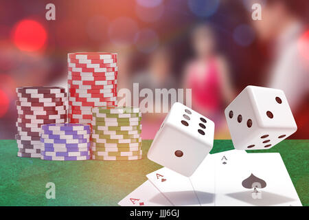 Composite image of computer generated 3d image of red dice Stock Photo