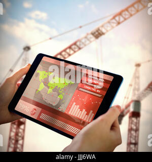 Composite 3d image of businessman using laptop and mobile phone Stock Photo
