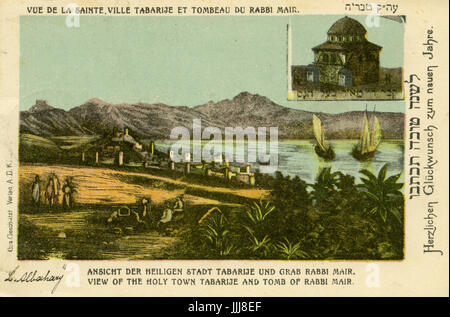 Holy town of Tiberias and the tomb of Rabbi Meir / Rabbi Meir Baal HaNes, 1905 Stock Photo