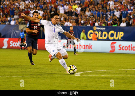 Philadelphia, Pennsylvania, USA. 19th July, 2017. RODOLFO ZELAYA, (11) of El Salvadorin action against the USA during their quarter final match held at Lincoln Financial Field in Philadelphia PA Credit: Ricky Fitchett/ZUMA Wire/Alamy Live News Stock Photo