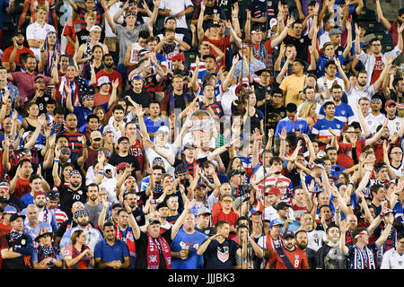 Philadelphia, Pennsylvania, USA. 19th July, 2017. Fans cheer on the USA during their quarter final match held at Lincoln Financial Field in Philadelphia PA Credit: Ricky Fitchett/ZUMA Wire/Alamy Live News Stock Photo