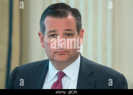 Washington, DC, USA. 19th July, 2017. Republican Senator from Texas Ted Cruz attends a lunch with members of Congress hosted by US President Donald J. Trump (not pictured) in the State Dining Room of the White House in Washington, DC, USA, 19 July 2017. Credit: Michael Reynolds/Pool via CNP - NO WIRE SERVICE - Photo: Michael Reynolds/Pool via CNP/dpa/Alamy Live News Stock Photo