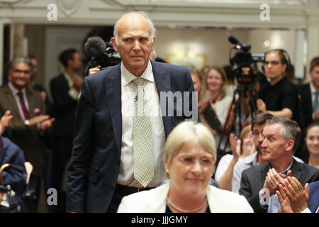 London, UK. 20th Jul, 2017. Twickenham MP and former Business Secretary Sir Vince Cable only candidate on the ballot paper is elected as Liberal Democrats leader following resignation of Tim Farron after the General Election on 8 June 2017. Credit: Dinendra Haria/Alamy Live News Stock Photo