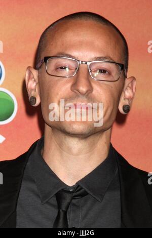 Los Angeles, Ca, USA. 01st May, 2017. Chester Bennington at the 1st iHeartRadio Music Awards Press Room, Shrine Auditorium, Los Angeles, May 01, 2014. Credit: Janice Ogata/Media Punch/Alamy Live News Stock Photo