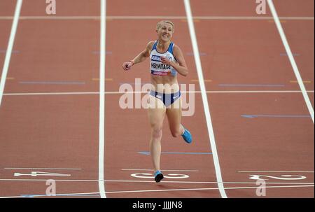 Stratford, UK. 20th Jul, 2017. Georgie Hermitage (GBR), Womens 400m T37 final. World para athletics championships. London Olympic stadium. Queen Elizabeth Olympic park. Stratford. London. UK. 20/07/2017. Credit: Sport In Pictures/Alamy Live News Stock Photo