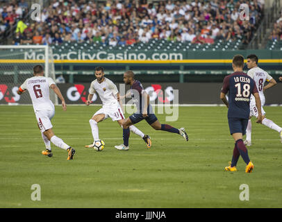 Detroit, Michigan, USA. 19th July, 2017. Action during the International Champions Cup between AS Roma and Paris Saint- Germain at Comerica Park in Detroit, Michigan. Paris Saint- Germain won the match in a shootout. Credit: Scott Hasse/ZUMA Wire/Alamy Live News Stock Photo