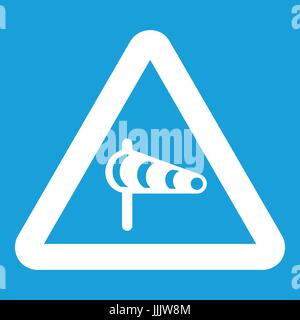 Sign warning about cross wind from the left icon Stock Vector