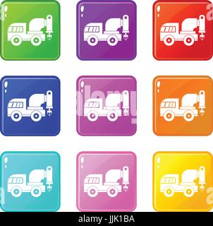 Drilling machine set 9 Stock Vector