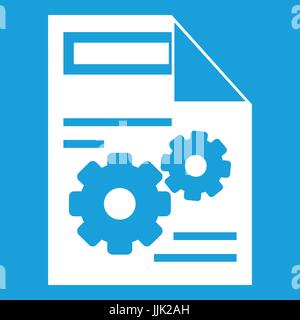 Web setting icon white Stock Vector