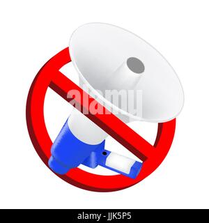 do not use sound prohibition signs with megaphone Stock Vector