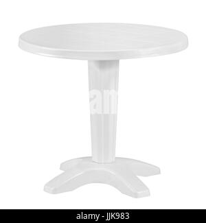 outdoor plastic table isolated Stock Photo