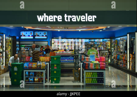 Where Traveler, San Francisco airport CA Stock Photo