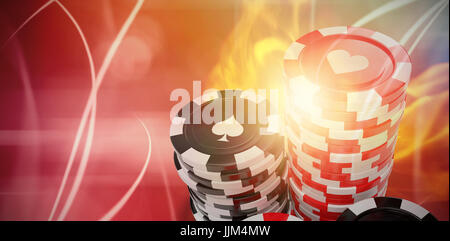 Composite 3d image of vector image of gambling chips Stock Photo