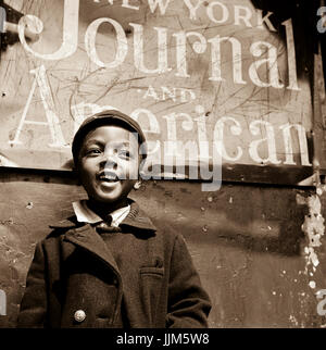 New York, New York. Harlem newsboy.Parks, Gordon, 1912- photographer.CREATED/PUBLISHED1943 May-June. Stock Photo